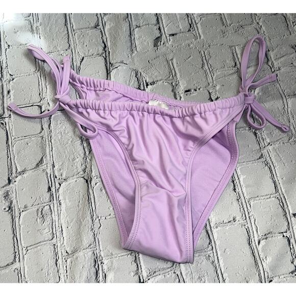 XHILARATION Tie Sides Adjustable Bikini Swimwear Bottom Lavender Women's L NWOT - Picture 3 of 5